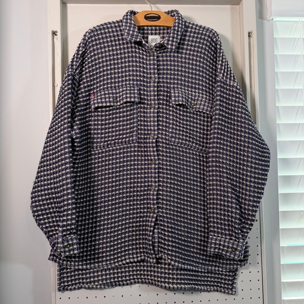 Urban‎ Outfitters BDG Stanley Waffle Shirt Womens Textured Oversized Top Small